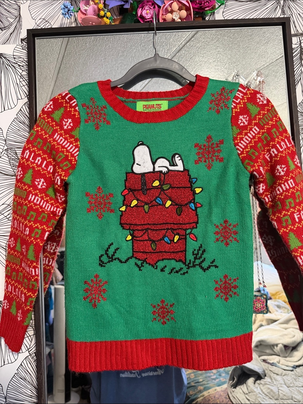 Peanuts Snoopy Holiday Sweater - Green & Red